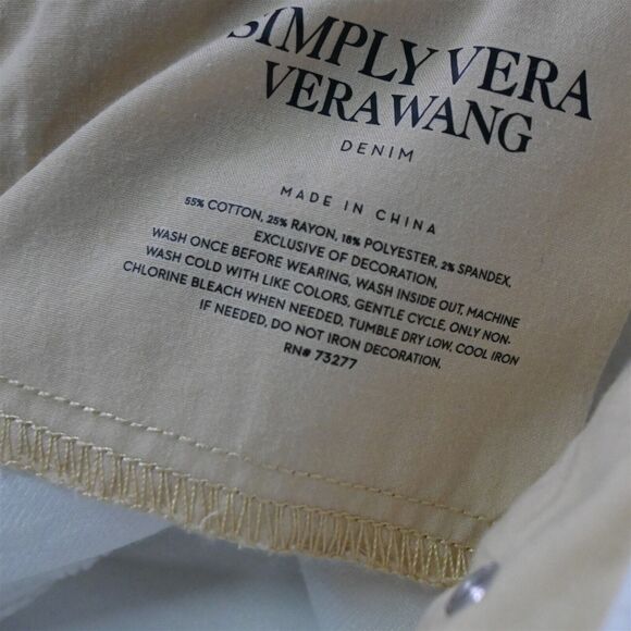 Simply Vera by Vera Wang 10 Mid Rise Skinny Ankle White Stretch Womens Jeans - Picture 7 of 9